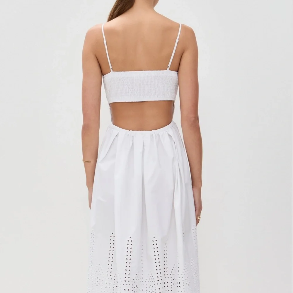 Susana Monaco Embroidered Poplin Open Back Dress - Picture 3 of 10